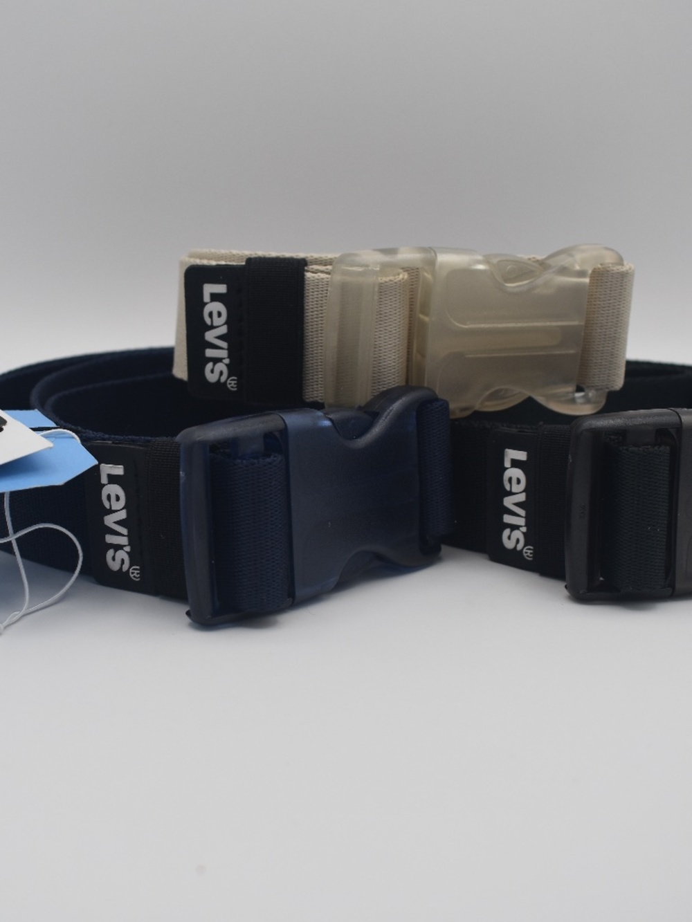 NWT Set of 3 Levi's Jeans SAMPLE ECO 1.5" Canvas Belts Quick Release Buckle 40"